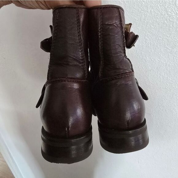 Frye The Vicky Buckle Boots Dark Brown Size 7 - Picture 2 of 11